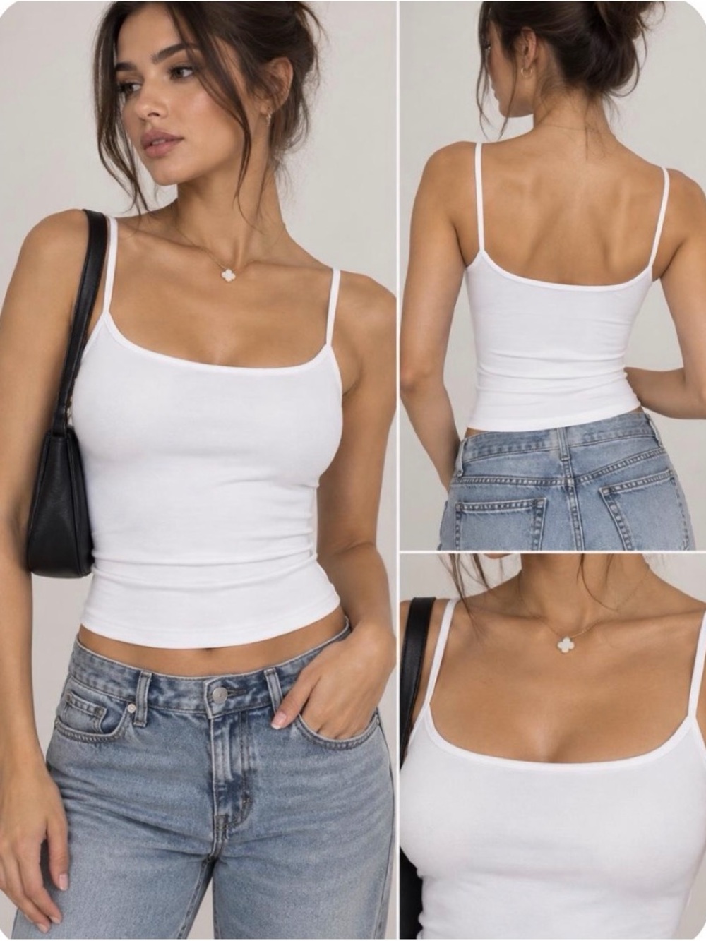 Women’s White Tank Top - Classic Slim Fit with pad
